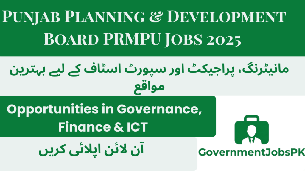 Punjab Planning & Development Board PRMPU Jobs 2025