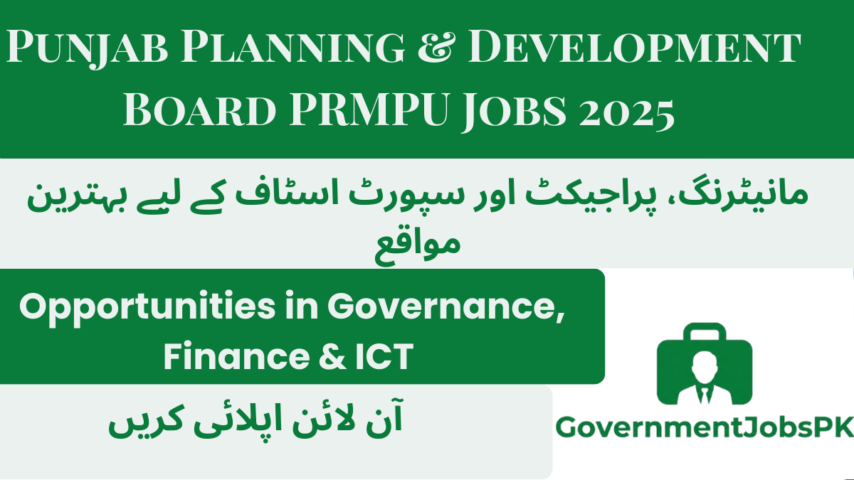 Punjab Planning & Development Board PRMPU Jobs 2025
