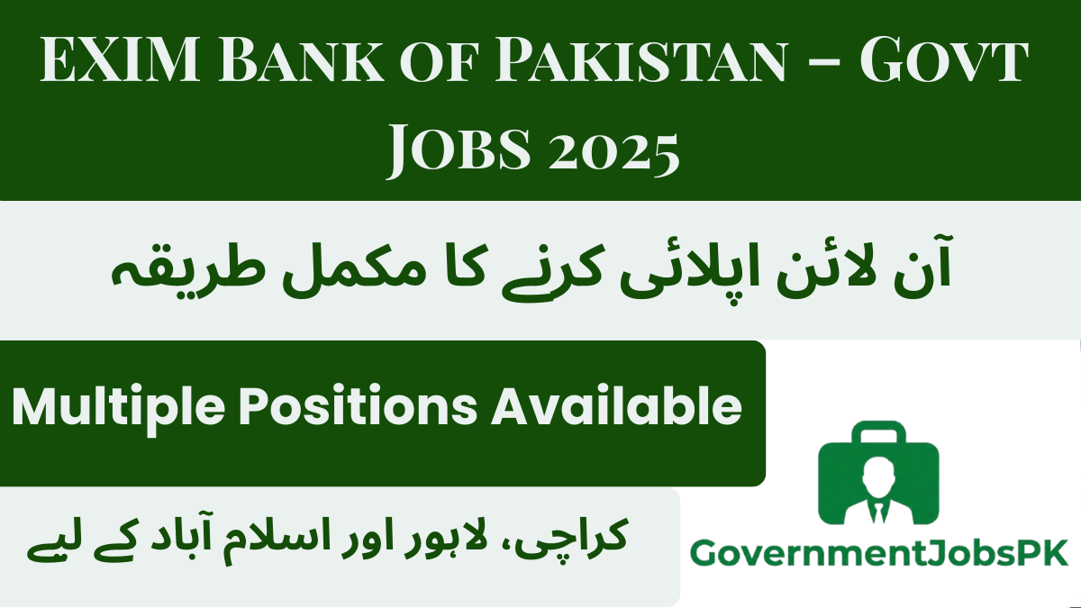 EXIM Bank of Pakistan Jobs 2025