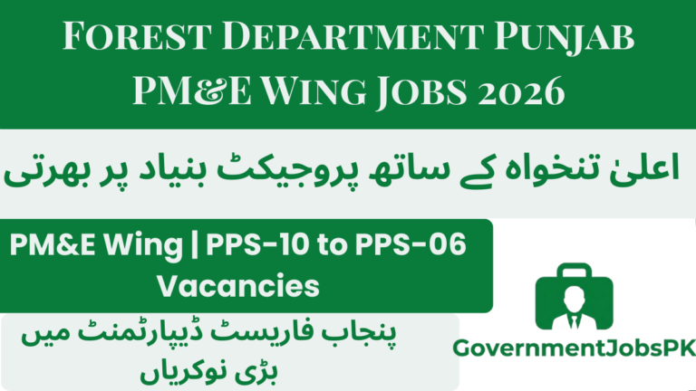 Forest Department Punjab PM&E Wing Jobs 2026