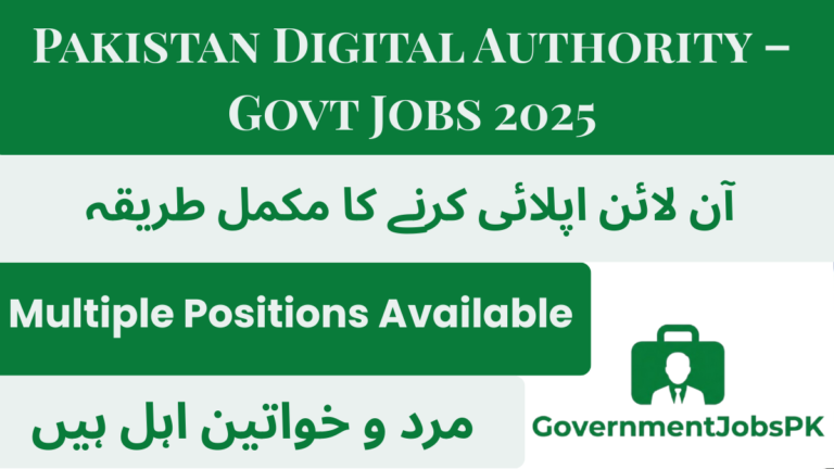 Pakistan Digital Authority – Govt Jobs 2025
