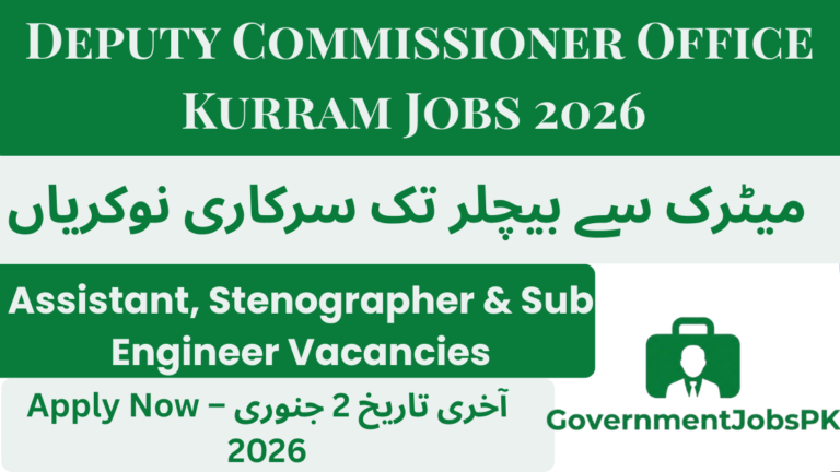 Deputy Commissioner Office Kurram Jobs 2026 – Latest Government Vacancies