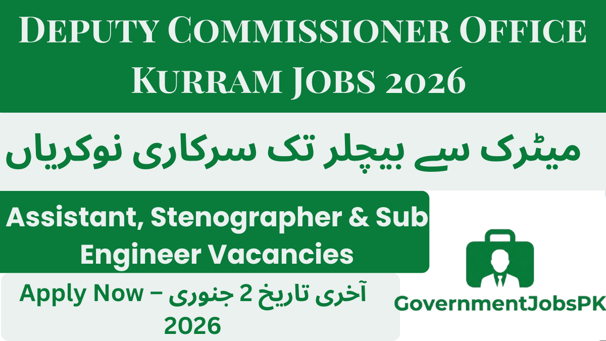 Deputy Commissioner Office Kurram Jobs 2026 – Latest Government Vacancies