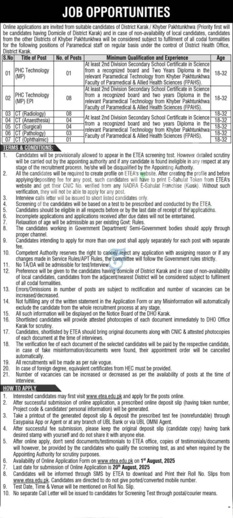 District Health Officer (DHO) Bannu Jobs 2025 